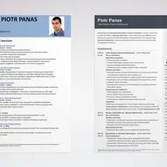 Zdjęcie przedstawia fragment CV z portretem mężczyzny i danymi kontaktowymi.