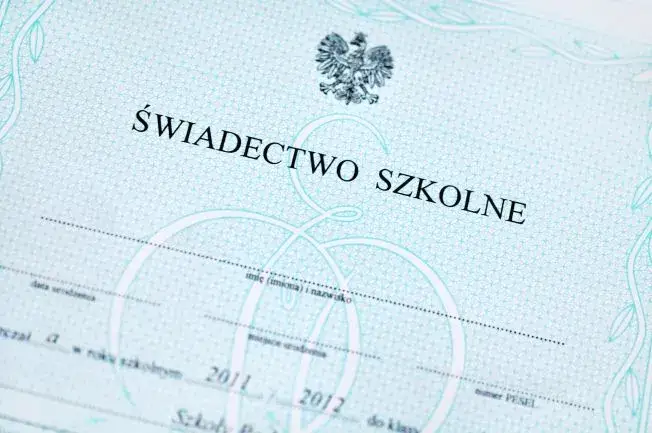 świadectwo szkolne nieklasyfikowany wzór